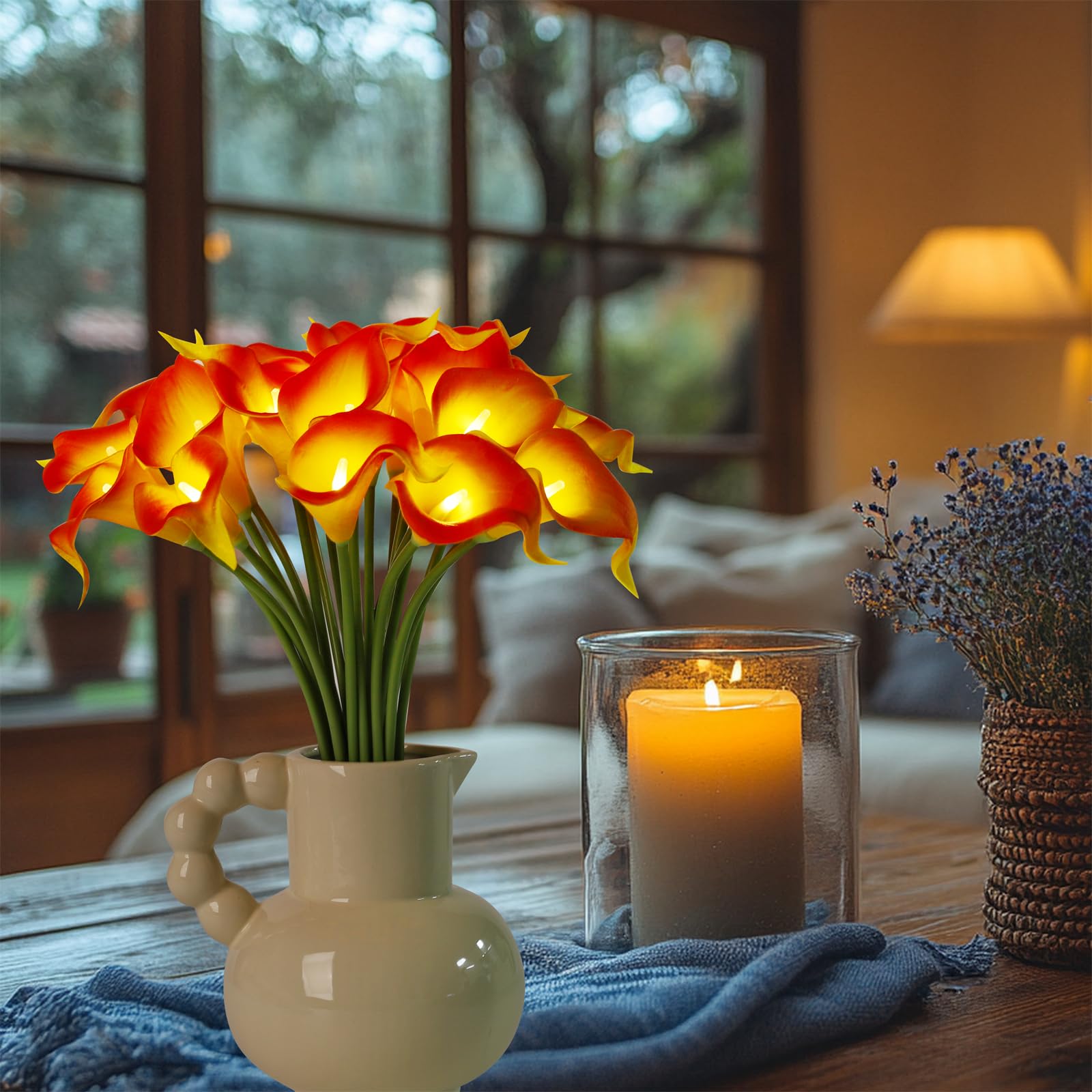 LEDフラワー 彩華　牡丹(夜にきれいなお花です) Amazon｜HOMESEASONS LED カラーリリーランプ、20 本物のタッチの造花